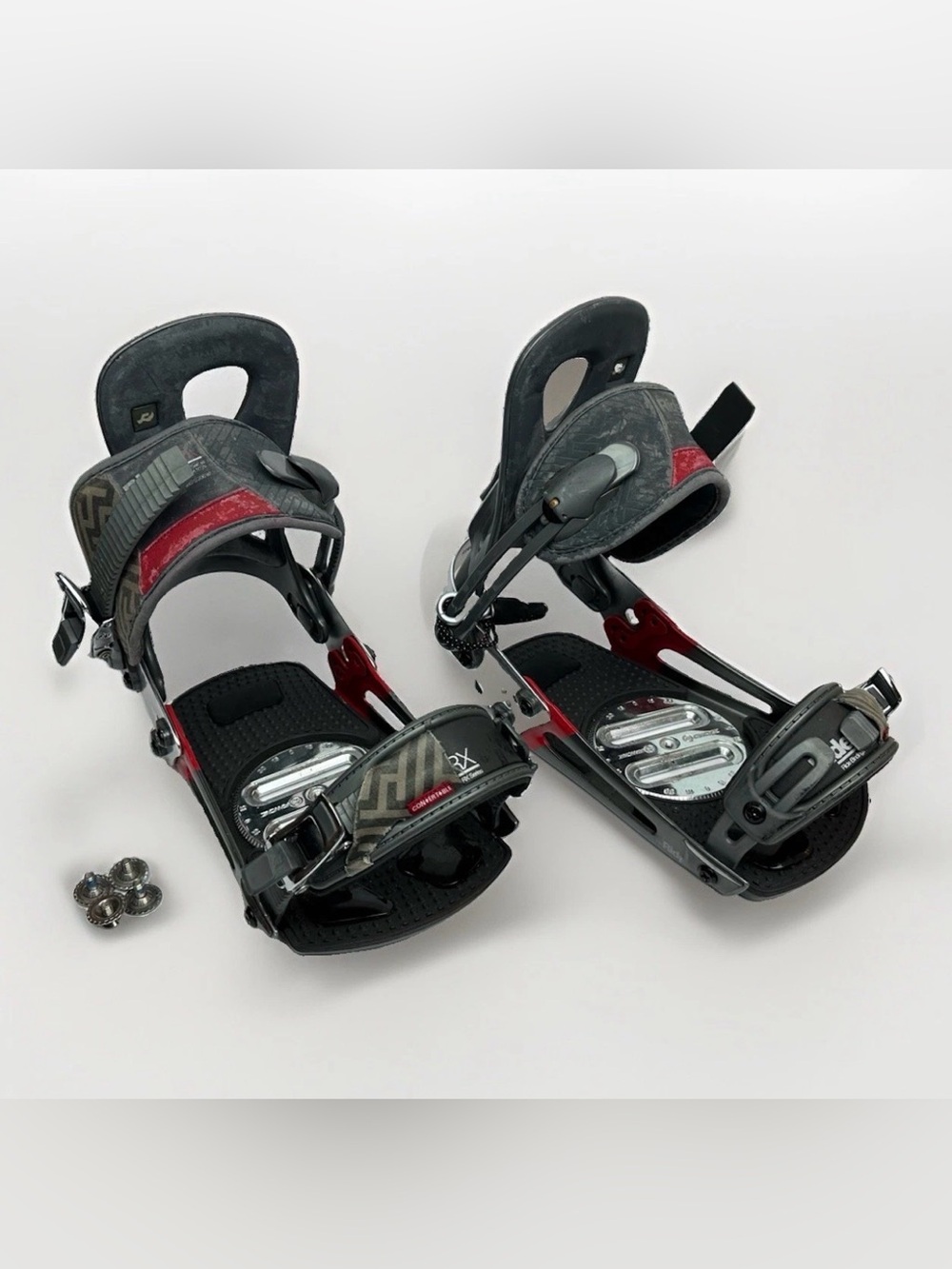 🏂 Ride RX Snowboard Bindings Men's XL Red Silver All Mountain w/ Hardware 🏂